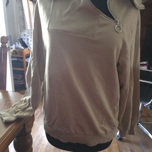 Tan Quarter-Zip Pullover